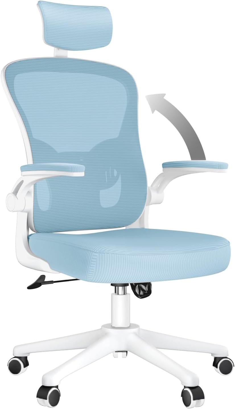 rattantree Ergonomischer Bürostuhl, Schreibtischstuhl mit Verstellbarer Kopfstütze, Armlehnen und Le