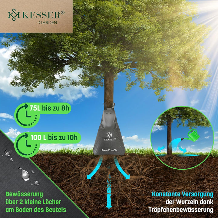 KESSER® Baum-Bewässerungssack 2er Set 75L Wassersack, Baumbewässerungsbeutel, PVC-Tasche langlebig &