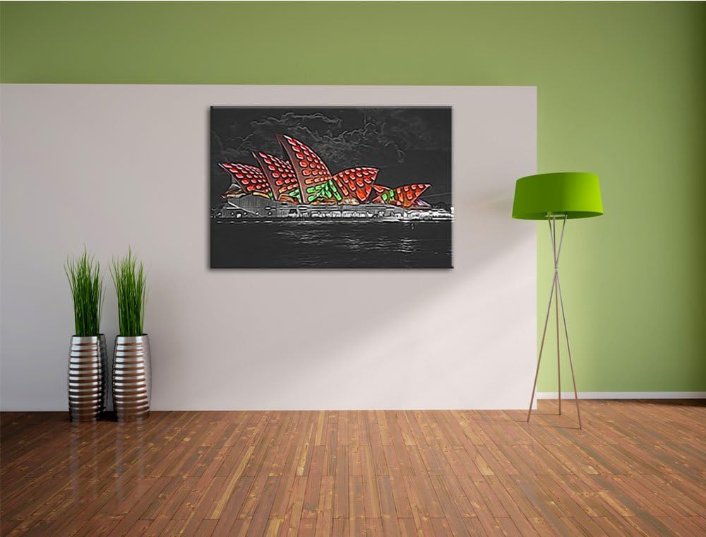 beeindruckendes Sydney Opera House bei Nacht schwarz/weiss Deluxe Format: 100x70 cm auf Leinwand, XX