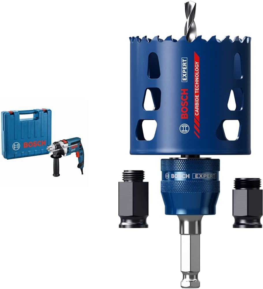 Bosch Professional GSB 16 RE Schlagbohrmaschine + Schnellspannbohrfutter 13 mm + Tiefenanschlag 210
