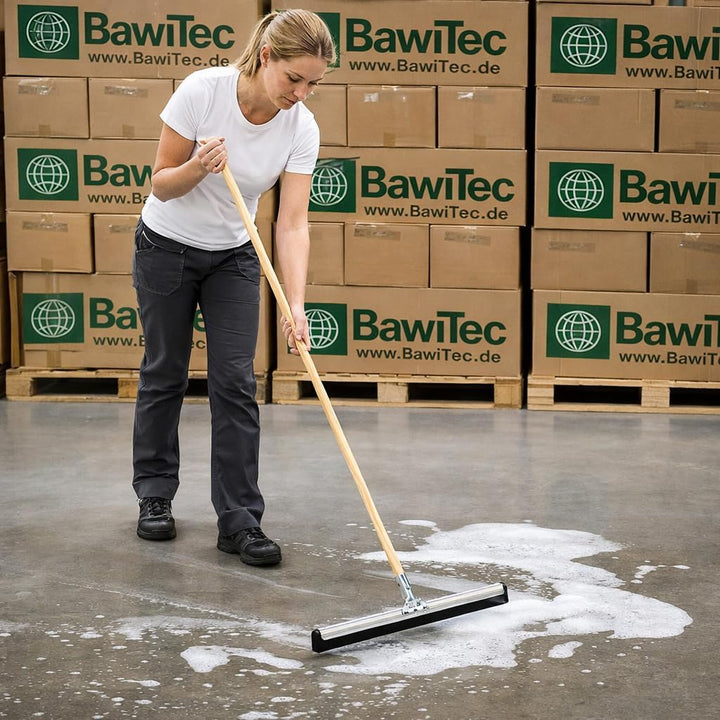 BawiTec Profi Wasserschieber mit Stiel (Breite 45cm / Stiel 160cm) Wasserabzieher Stabil Metall Ausf