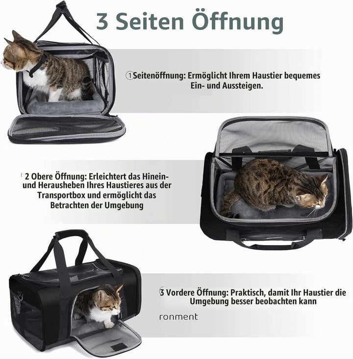 Wakytu Transportbox Katze Hund Flugzeugtaugliche Haustiertasche Atmungsaktiv Faltbar Hundetransportt
