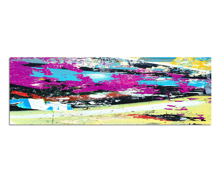 Paul Sinus Art Panoramabild auf Leinwand und Keilrahmen 150x50cm Grunge Hintergrund Poster bunt abst