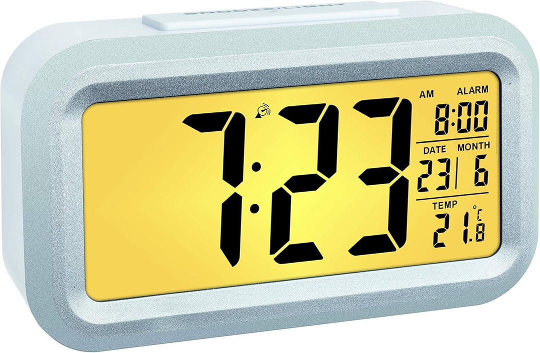 TFA Dostmann LUMIO Plus Digitaler Funk-Wecker mit Temperatur, 60.2553.02, automatische Nachtbeleucht