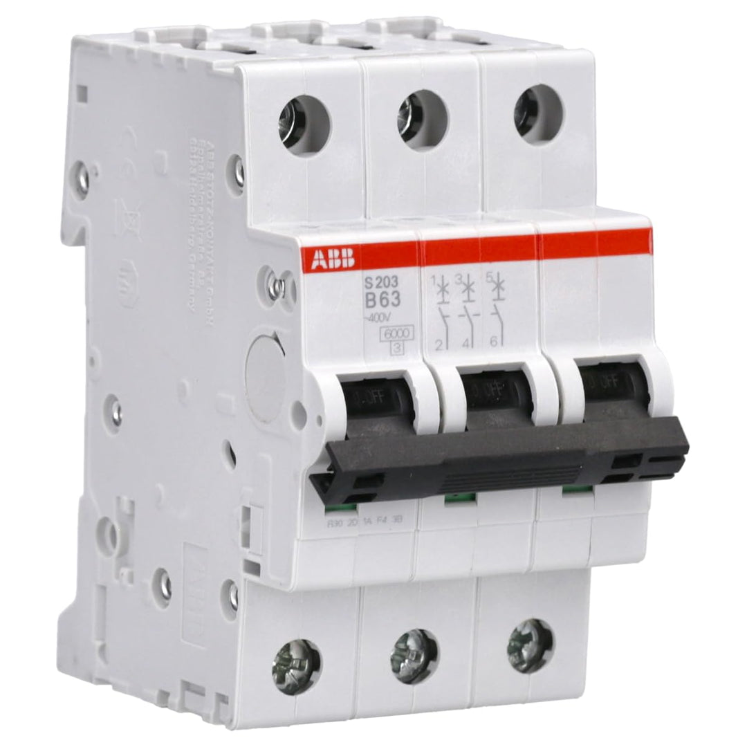 ABB S203 B63 Automatikschalter 6KA 3P, weiss Single, Single