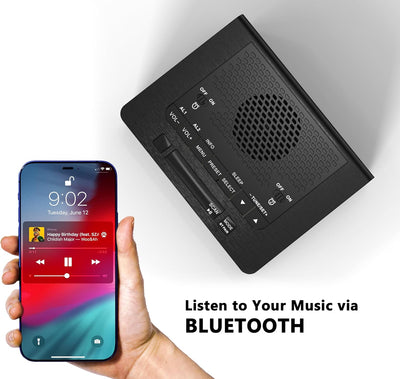 Radiowecker mit Bluetooth Lautsprecher, Digital-FM-Radio mit Schlummer Funktion, Dimmer Steuerung, H