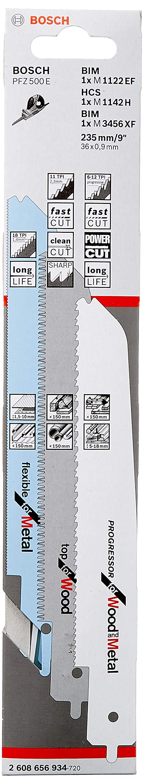 Bosch Professional ProfessionalProfessional 3tlg. Sägeblatt-Set zum Sägen in Holz und Metall für Mul