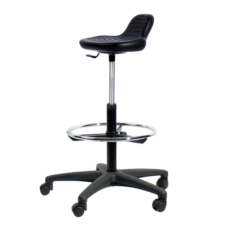 Topsit IND04 Arbeitsdrehhocker aus PU, Hocker mit Stehhilfe, höhenverstellbar und leicht zu reinigen