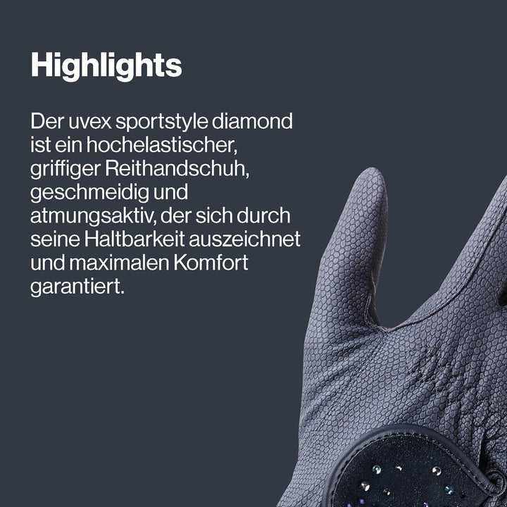 Uvex Unisex – Erwachsene Sportstyle Diamond Reithandschuhe 8 blue, 8 blue