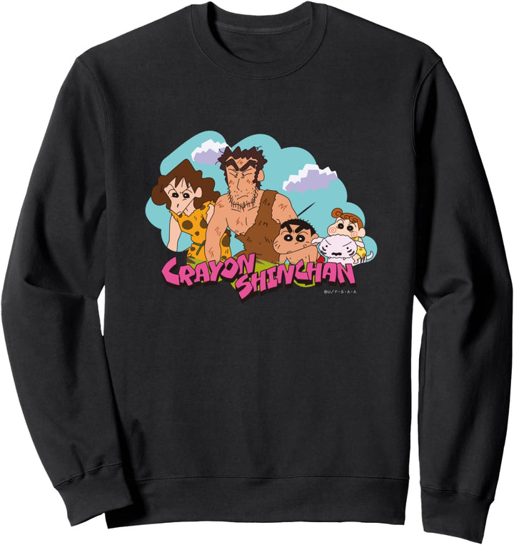 Crayon Shin-chan Nohara Familie mit Blick Primitive Ära Sweatshirt