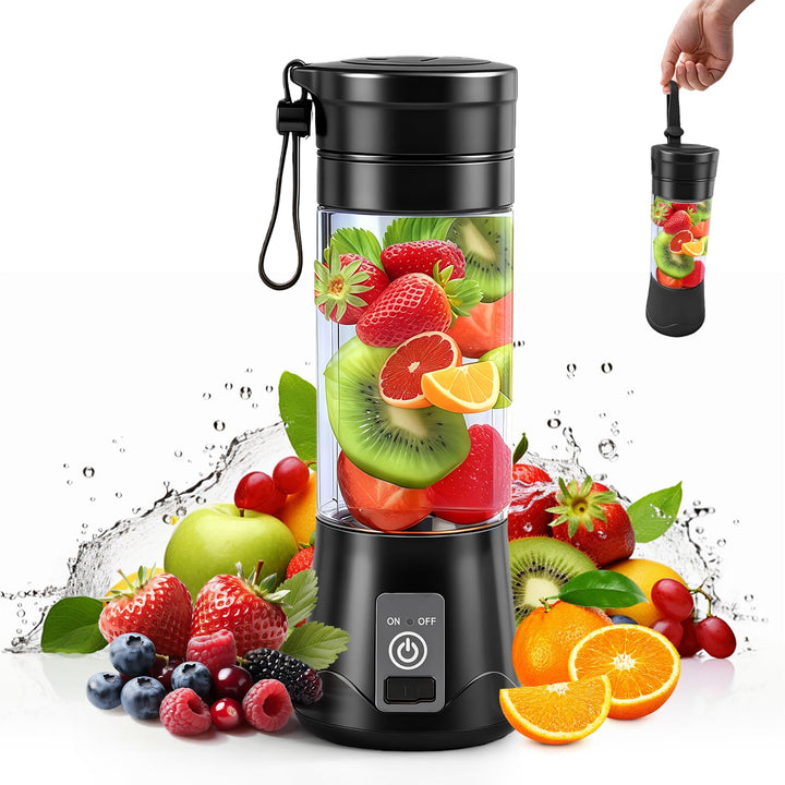 380ML Tragbarer Mixer, Elektrischer USB-Entsafter, Smoothie Maker to go, Mini-Mixer für Shakes und S