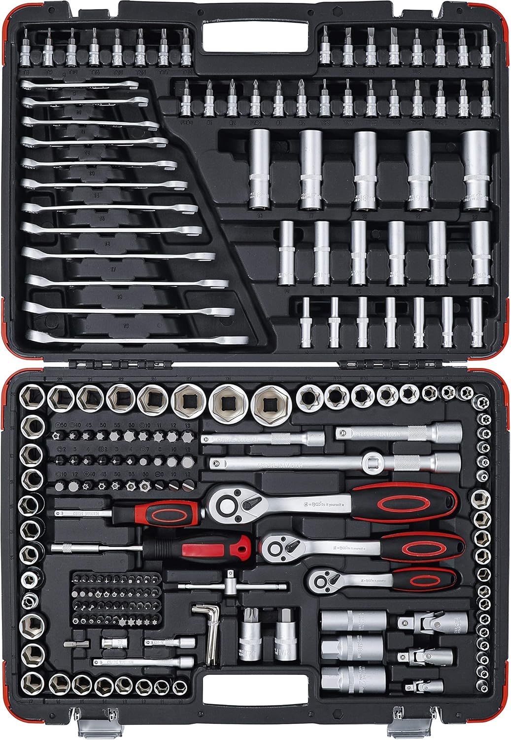 BGS Diy 15216 | Steckschlüssel-Satz | 216-tlg. | 6,3 mm (1/4") / 10 mm (3/8") / 12,5 mm (1/2") | Pro