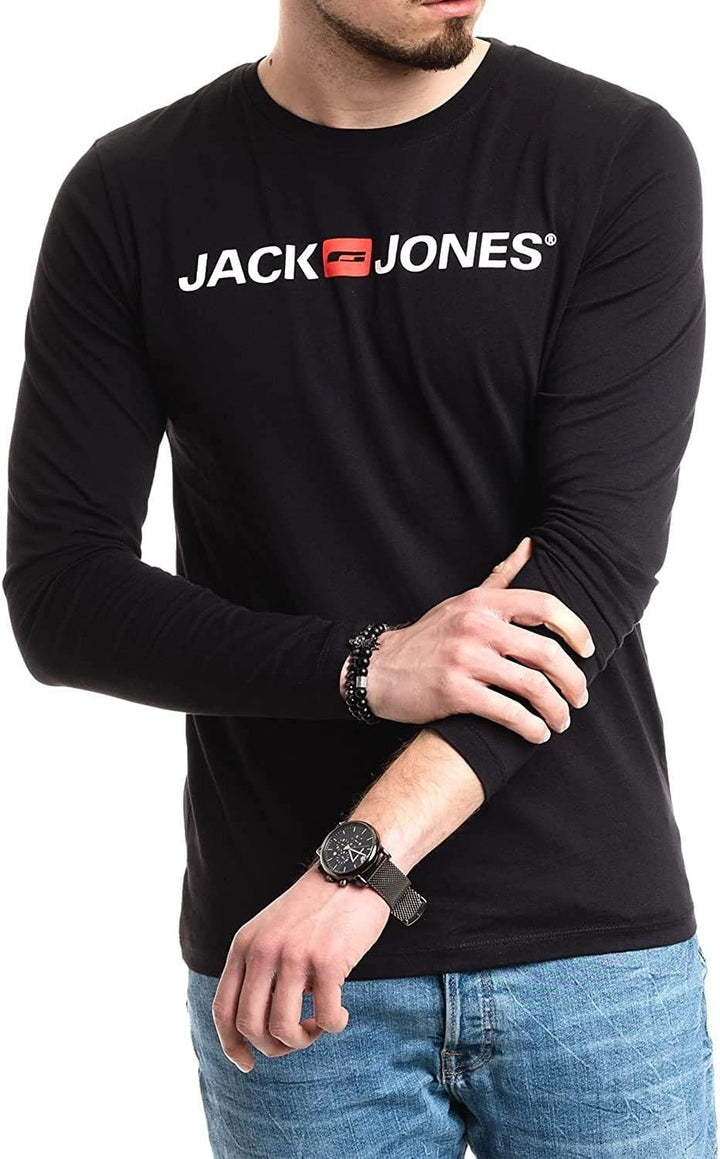 Jack & Jones Herren Langarmshirt aus Baumwolle – Longsleeve Männer – T-Shirt mit Langen Ärmeln aus B