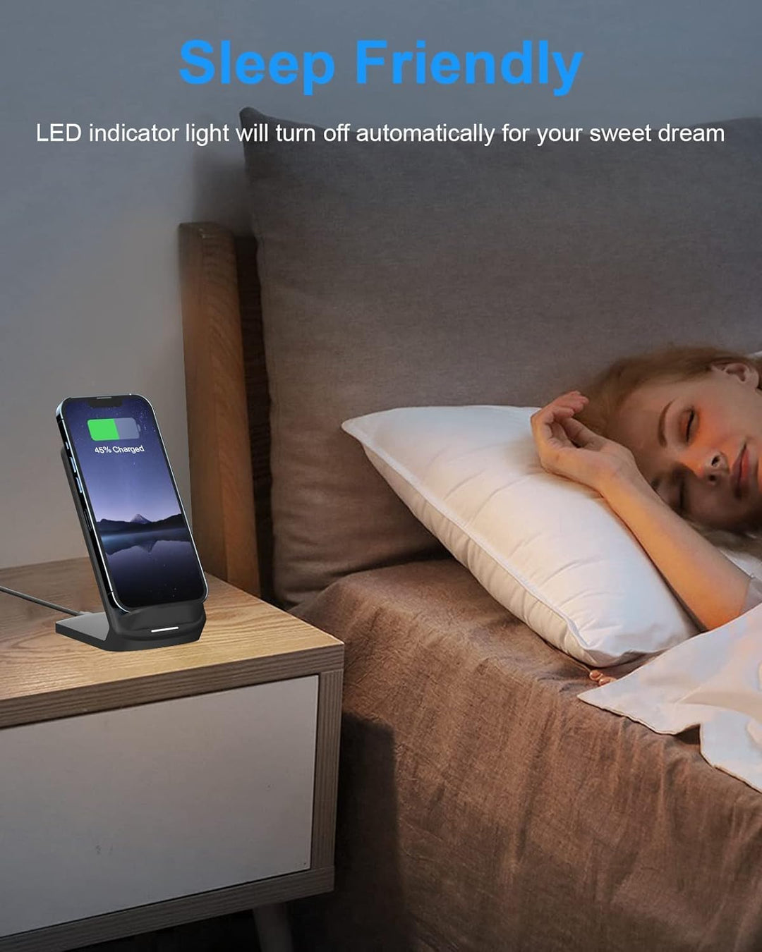 NANAMI Fast Wireless Charger, 10W Induktive Ladestation mit USB ladegerät für Samsung Galaxy S24/S23