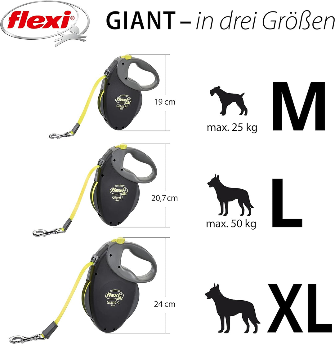 flexi Giant Professional L Gurt 10 m für Hunde bis 50 kg, schwarz/neongelb schwarz/neongelb L 10 m V