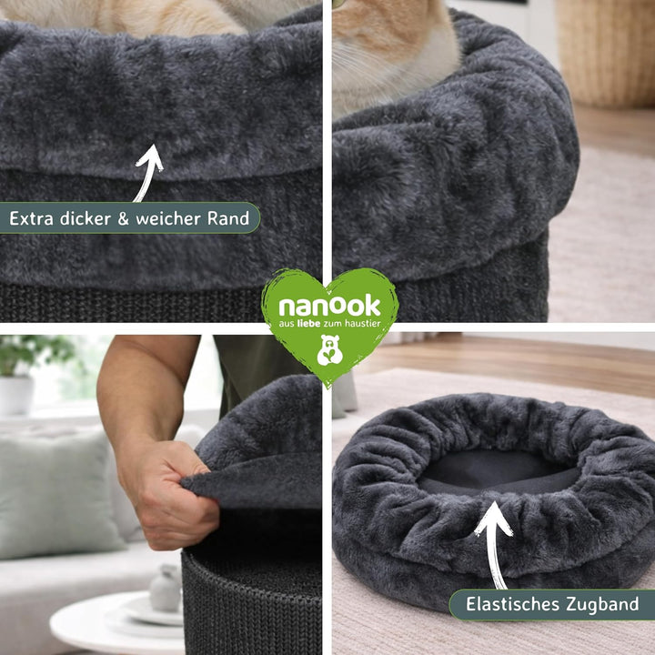 nanook Katzenbett Liegemulde Katzenliege Schlafplatz als Kratztonnen Erweiterung Ergänzung anthrazit