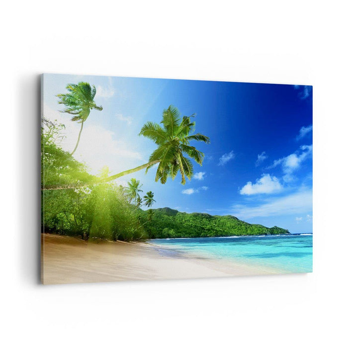 Bilder auf Leinwand 100x70cm Leinwandbild Baum Dschungel Welle Landschaft Gross Wanddeko Bild Schlaf