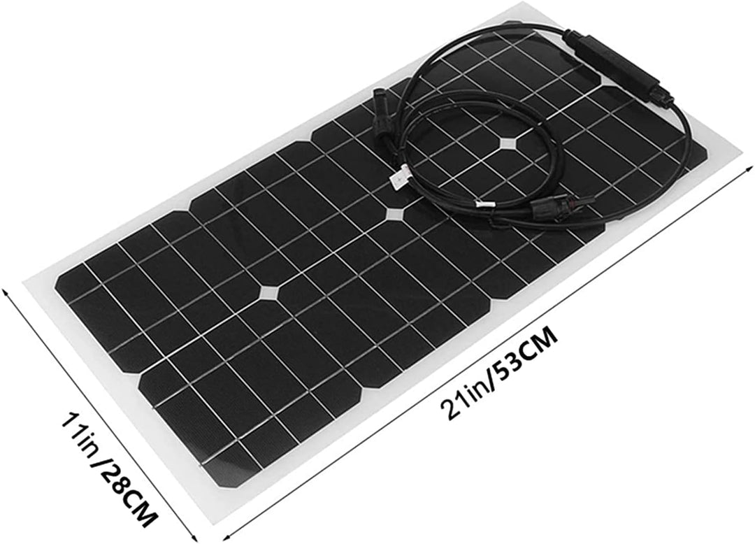 25 Watt 12 Volt flexibles monokristallines Solarpanel für Wohnmobile Camper Van Boote und mehr (Sola