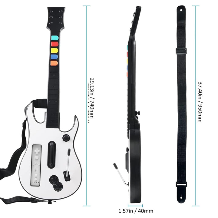 DOYO Guitar Hero Wii Gitarre Abnehmbare kabellose Gitarren Controller (M-Weiss), M-Weiss