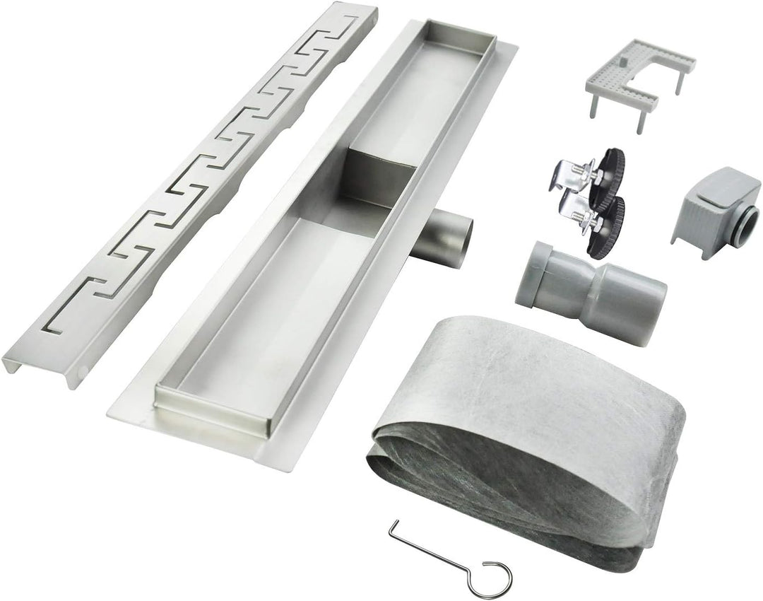Duschrinne 110 cm Bodenablauf Duschablauf aus Edelstahl sehr flach Grössen 50cm – 120cm Model R4 Gri
