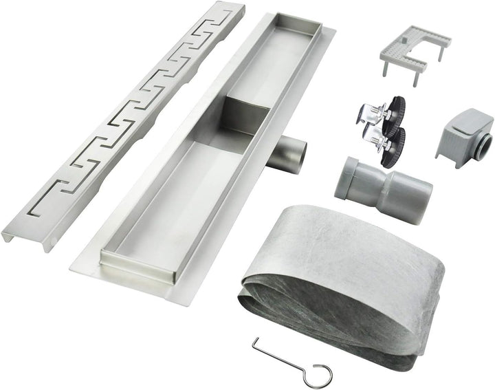 Duschrinne 110 cm Bodenablauf Duschablauf aus Edelstahl sehr flach Grössen 50cm – 120cm Model R4 Gri