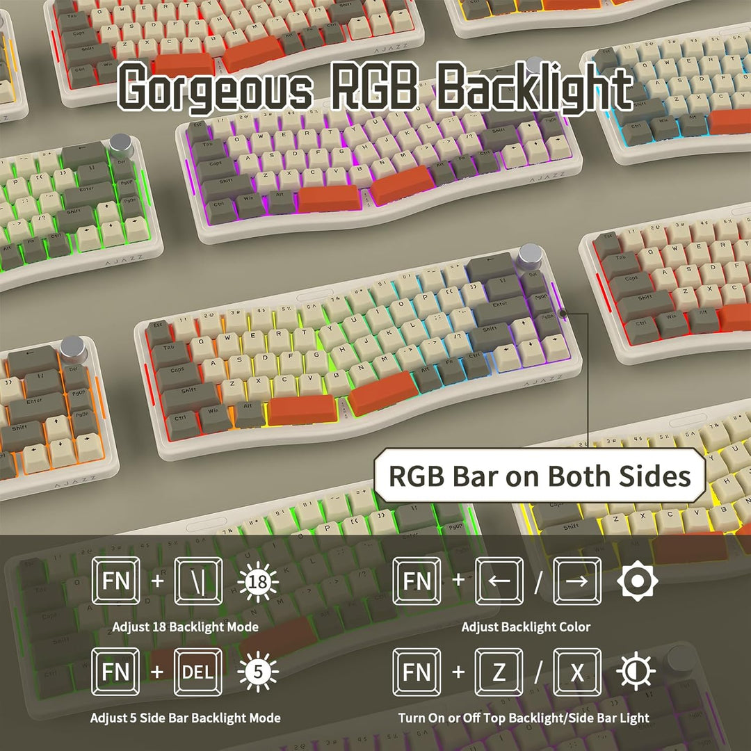 ATTACK SHARK AKS068 Alice 60% Mechanische Gaming Tastatur, USB-C Kabelgebundene Apex Pro Mini RGB Ke