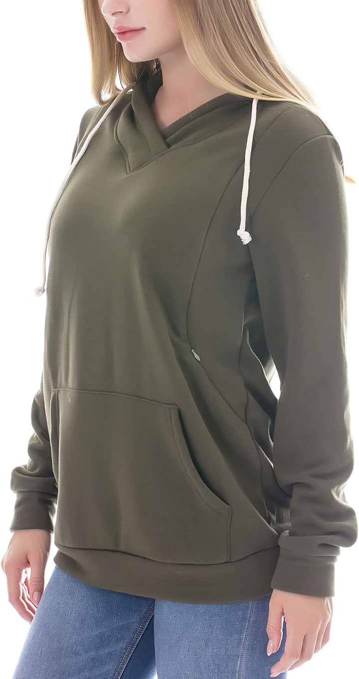 Smallshow Stillanzug Mutterschaft Fleece Stillpullover Stilloberteil Umstandsmode Hoodie Sweatshirt