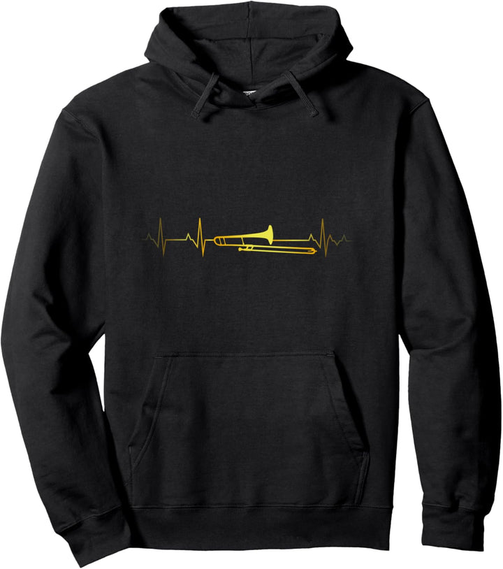 Lustiger Posaune Herzschlag Spieler Geschenk Zubehör Männer Frauen Pullover Hoodie