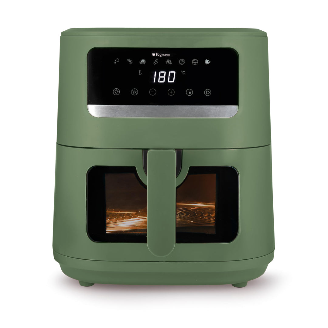 Tognana Iridea, Heissluftfritteuse 8L, doppelte Heizspirale, digitales Display, Timer, 80-200°C, Fen