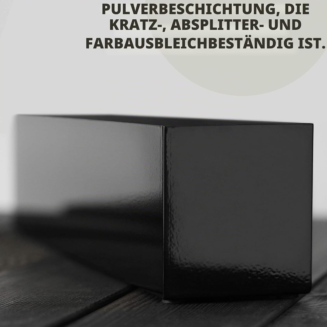 DR&Co Moderner, schwarzer Tropf-Pflanztopf,Kleiner rechteckiger Pflanztopf für Schreibtisch oder Fen
