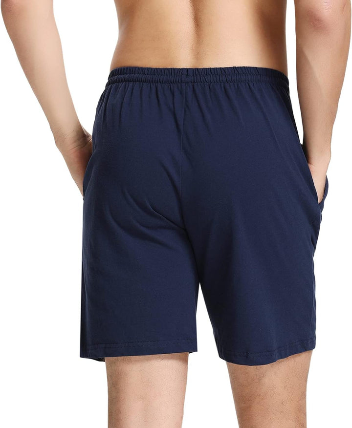 Aseniza Herren Schlafanzughose Kurz Baumwolle Bermuda Schlafshorts Pyjamahose Shorty Sommer Sleephos