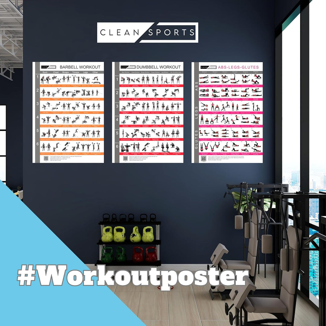 CLEAN SPORTS Yoga Poster DIN A1 mit 168 Asanas und Hatha Posen • Praktisches Asanas Plakat für Übung
