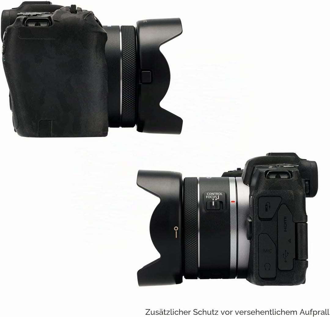 JJC Bajonett Gegenlichtblende Streulichtblende für Canon RF 16 mm f/2.8 STM Objektiv auf Canon EOS R