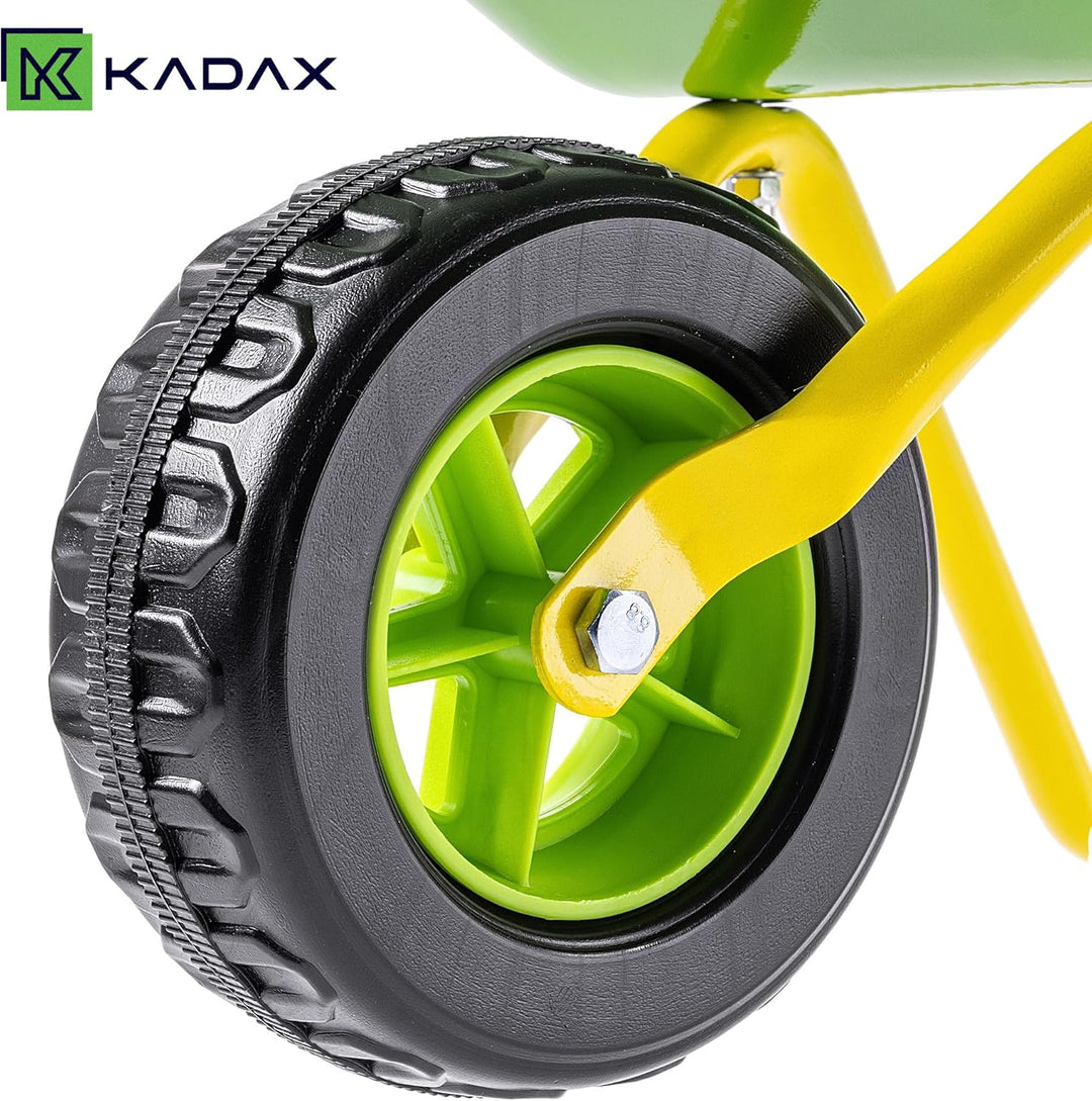 KADAX Kinderschubkarre aus Metall, Gartenschubkarre für Kinder, Gartenwerkzeug, kleine Schubkarre zu
