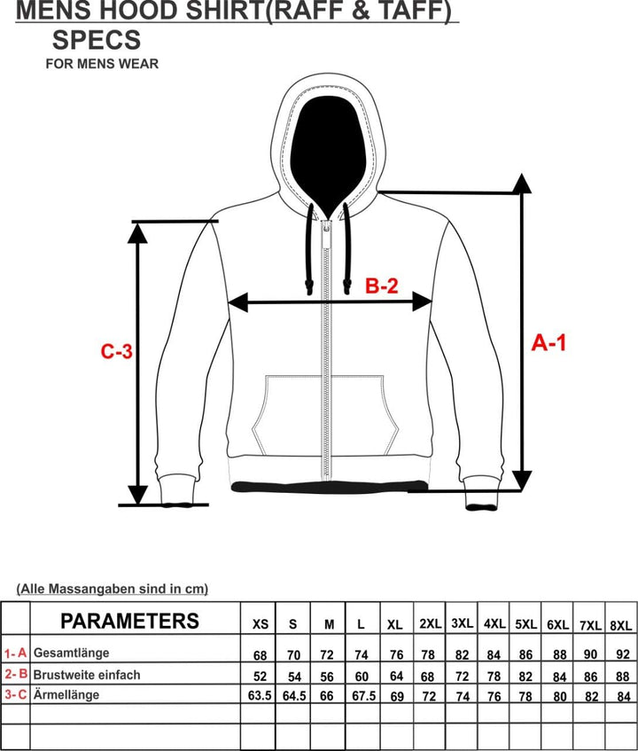Raff & Taff Hoodie Kapuzenpullover Sweatshirt Sweater Pullover | S - 8XL | Sport Alltag Freizeit | P
