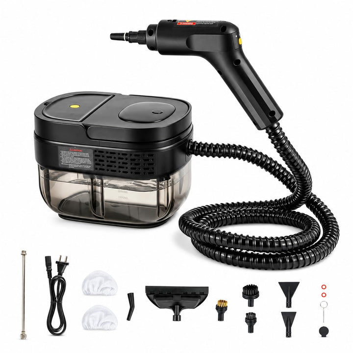 Youyijia Dampfreiniger Handgerät, Tragbarer Steam Cleaner mit 19 Zubehörteilen, 1600ml Tank, 3 Dampf