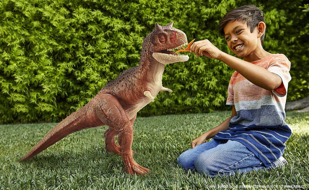 Jurassic World HBY86 - Riesendino Carnotaurus Toro-Dinosaurier-Actionfigur, Dinosaurier Spielzeug ab