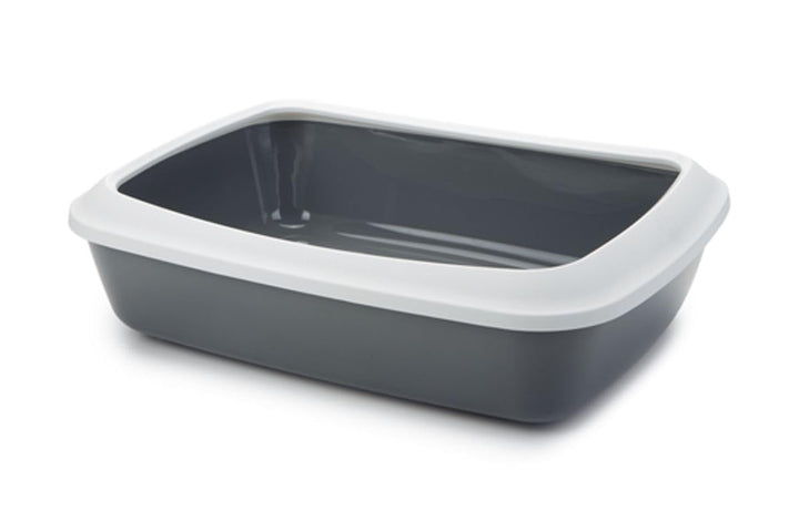 Katzentoilette mit Rand "Iriz" grau 50 x 36,5 x 11,5 cm