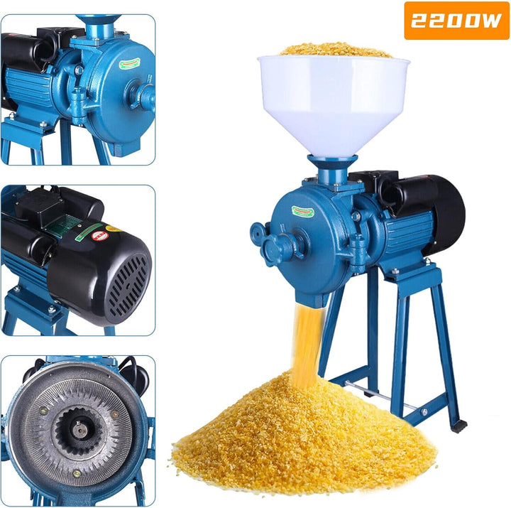 2200W elektrische Getreidemühle, Schleifer, Brecher, Getreidemühle mit Trichter Nussmühle für Reis M