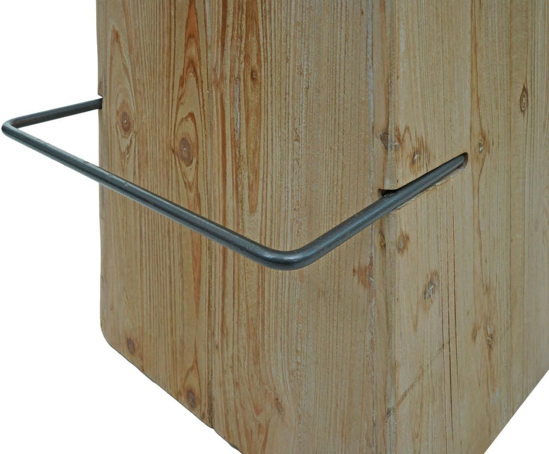 Barhocker HWC-L76, Barstuhl Tresenhocker, Industrial Massiv-Holz MVG-Zertifiziert, Natur mit Metall-