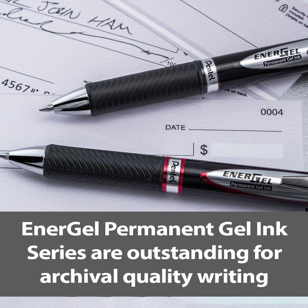 Pentel BLP77-CX EnerGel Xm Dokument mit Druckmechanik Wasserfeste, 12 Stück, blau 12 blau, 12 blau