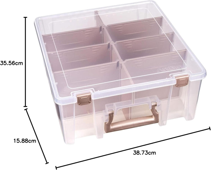 ArtBin 6990RK Super Satchel Double Deep tragbarer Kunst- und Bastelmaterial-Organizer mit Griff, [1]