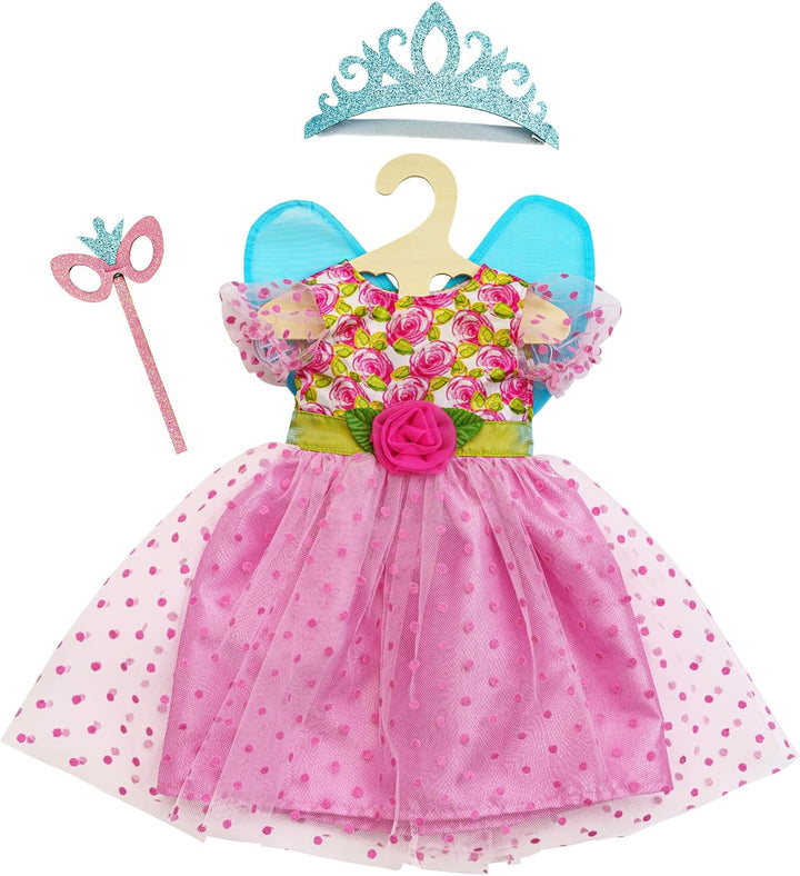 Heless 2440 - Puppenkleidung im Design Prinzessin Lillifee, Kleid inkl. Glitzerkrone und Augenmaske
