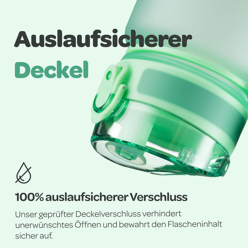 Hydracy Trinkflasche mit Fruchteinsatz - 1L Wasserflasche - BPA-freie Trinkflasche mit Zeitmarkierun