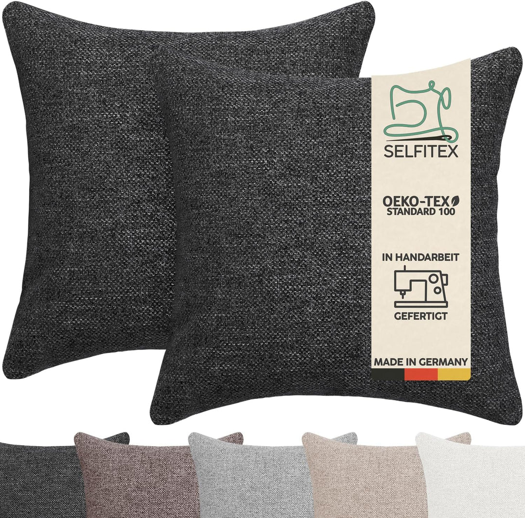 Selfitex 2er Set 40x40 cm, Sofakissen mit Füllung und Bezug, Dekokissen, Kopfkissen mit weicher Kiss