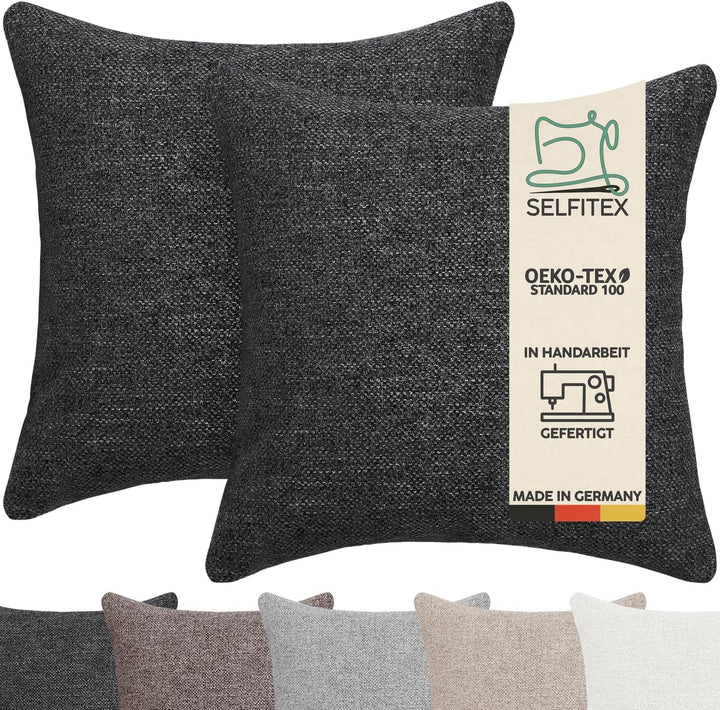 Selfitex 2er Set 40x40 cm, Sofakissen mit Füllung und Bezug, Dekokissen, Kopfkissen mit weicher Kiss