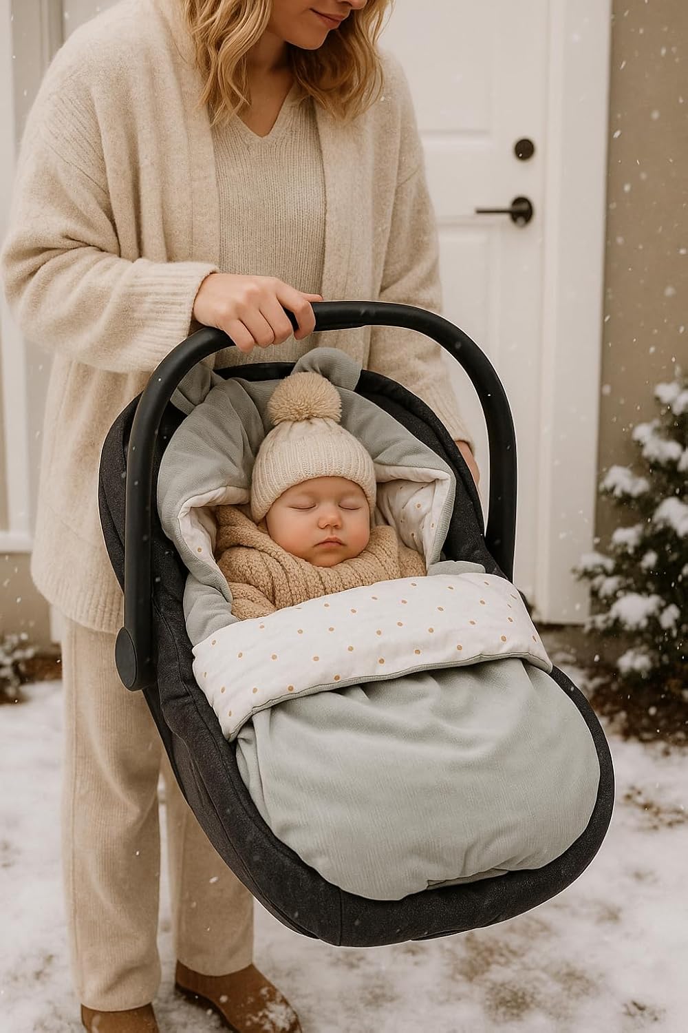 BABEES Winterfusssack Babyschale Winter Babyfusssack warm, Einschlagdecke Baby Fusssack Schlafsack K