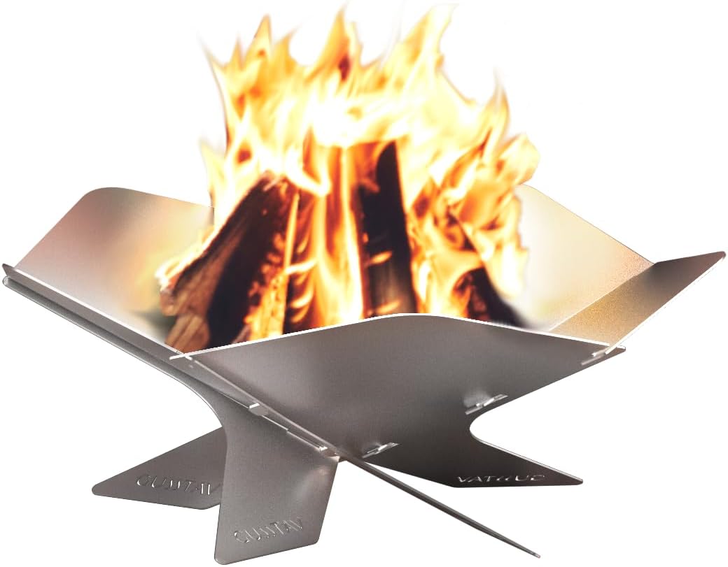 Design Camping Feuerschale aus Edelstahl | Faltbare Feuerstelle Outdoor, Camping, Garten | Mobile, d
