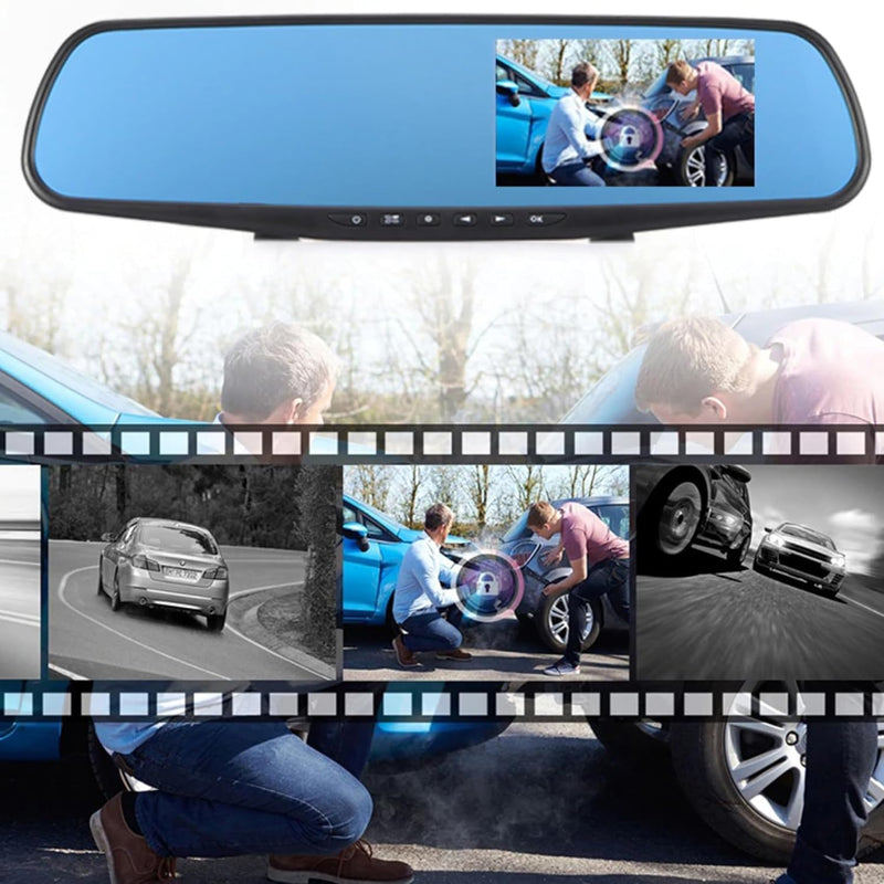 Retoo Full HD Auto Spiegel Dashcam mit Rückfahrkamera mit Nachtsicht, Loop-Aufnahme und 4,3 Zoll Dis