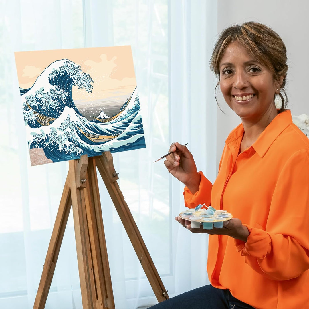 Ravensburger CreArt 23690 - Grosse Welle (Hokusai) - Malen nach Zahlen Erwachsene, DIY Malset mit Pi